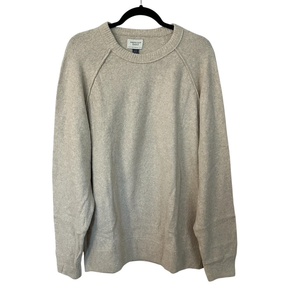 American Eagle Women’s Long Sleeve Cream Crewneck Sweater Sz XL NWT